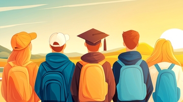 毕业季同学背影