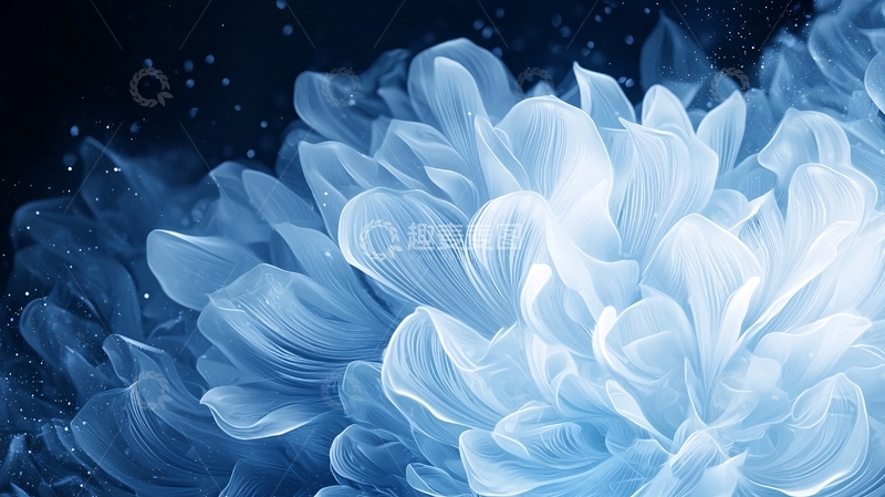 高清大图下载【趣麦麦图】蓝色梦幻花朵背景素材