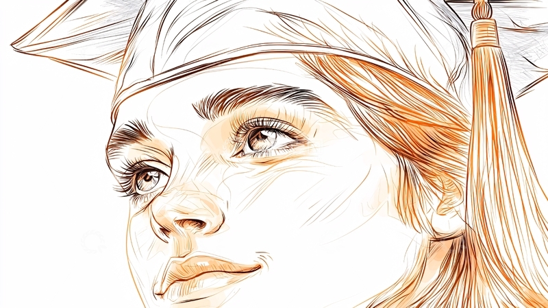 高清大图下载【趣麦麦图】戴着帽子的女性面部特写插画