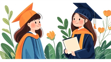 毕业典礼上的同学交流场景