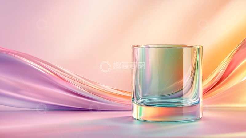 高清大图下载【趣麦麦图】梦幻色彩玻璃杯背景图