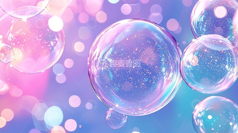 高清大图下载【趣麦麦图】梦幻泡泡背景素材