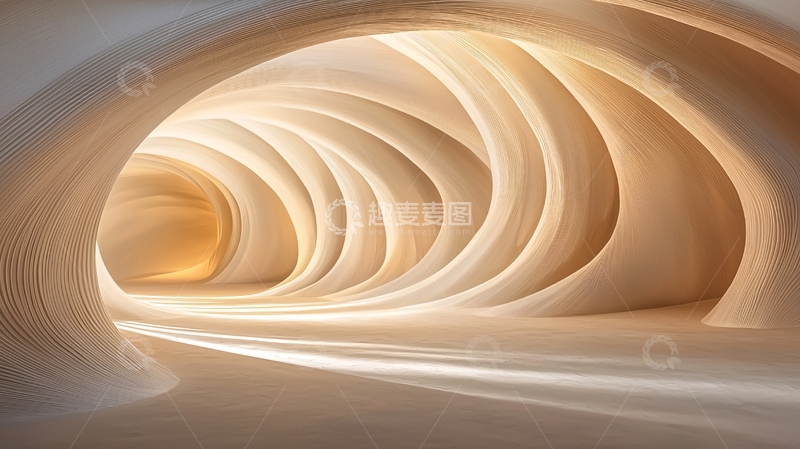 高清大图下载【趣麦麦图】螺旋隧道光影艺术
