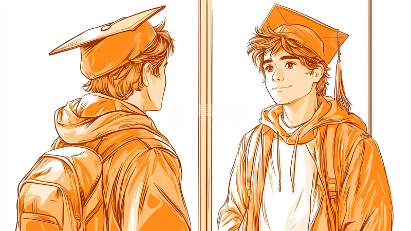 高清大图下载【趣麦麦图】毕业典礼上的男孩