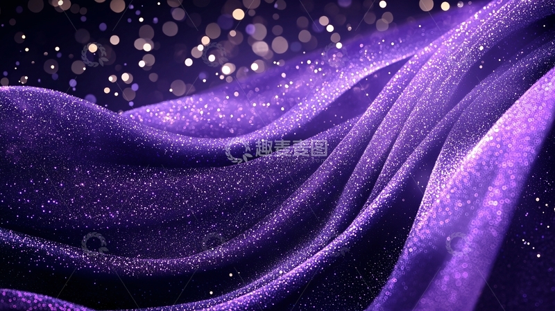 高清大图下载【趣麦麦图】紫色波浪光点背景