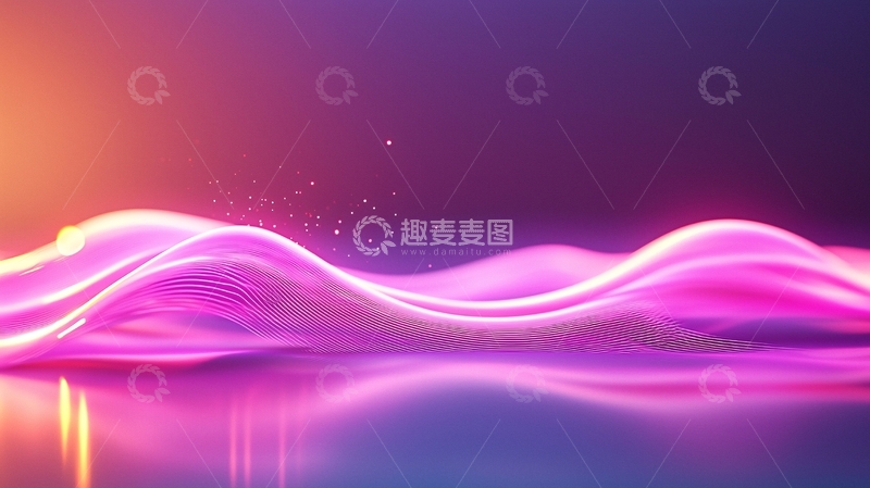 高清大图下载【趣麦麦图】梦幻波浪光影背景