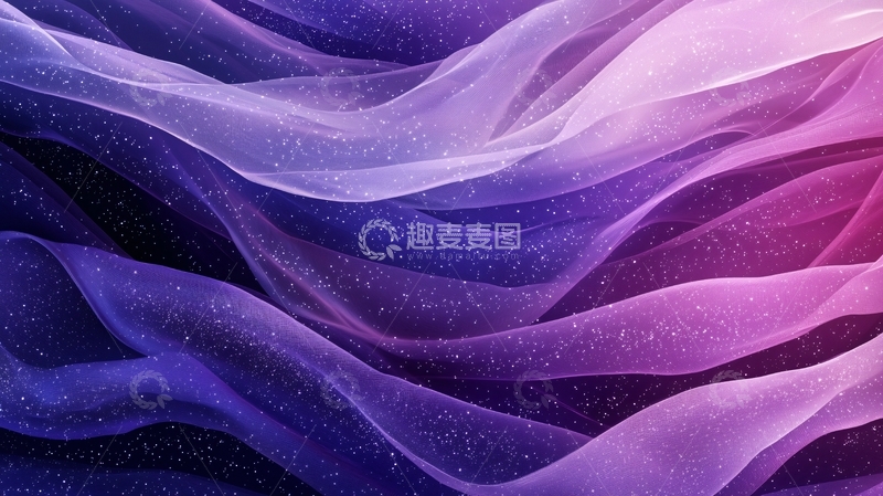 高清大图下载【趣麦麦图】梦幻紫色波浪星空背景