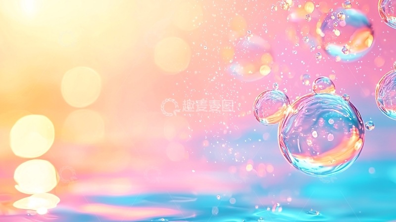高清大图下载【趣麦麦图】梦幻泡泡水珠背景图