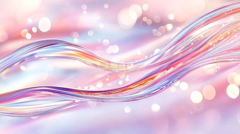 高清大图下载【趣麦麦图】梦幻色彩流动线条背景