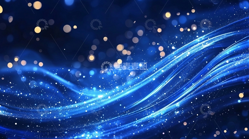 高清大图下载【趣麦麦图】蓝色光带动态背景素材