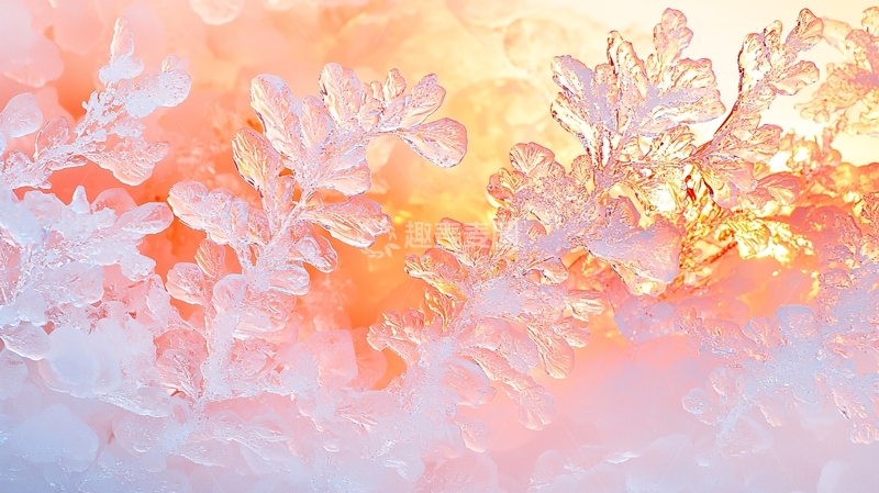 高清大图下载【趣麦麦图】冰晶雪花背景素材