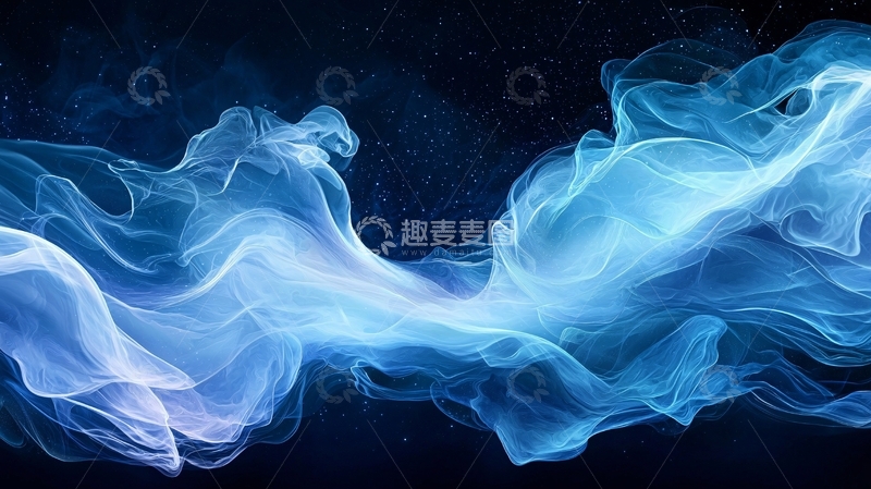 高清大图下载【趣麦麦图】蓝色烟雾星空背景