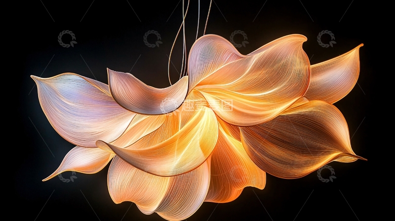 高清大图下载【趣麦麦图】抽象花瓣吊灯设计素材