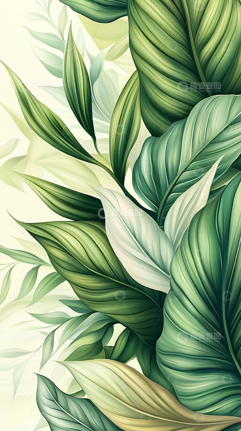 高清大图下载【趣麦麦图】热带植物叶子背景图