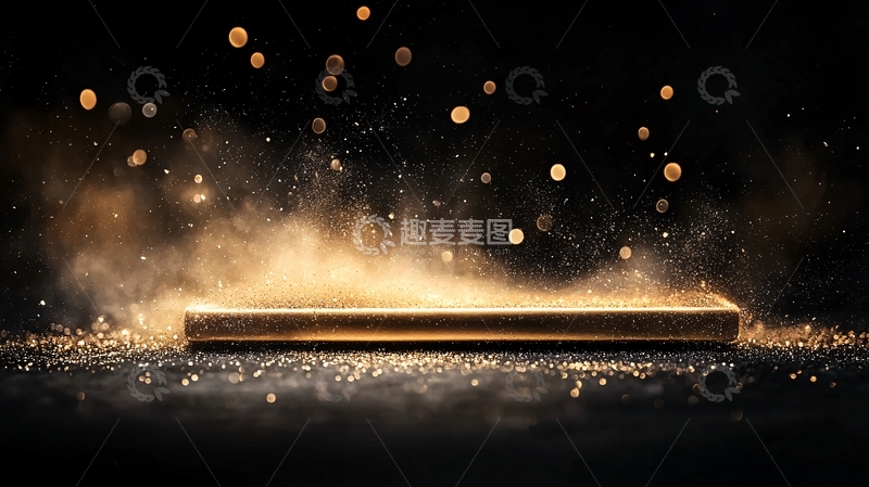 高清大图下载【趣麦麦图】金色粒子爆炸效果背景