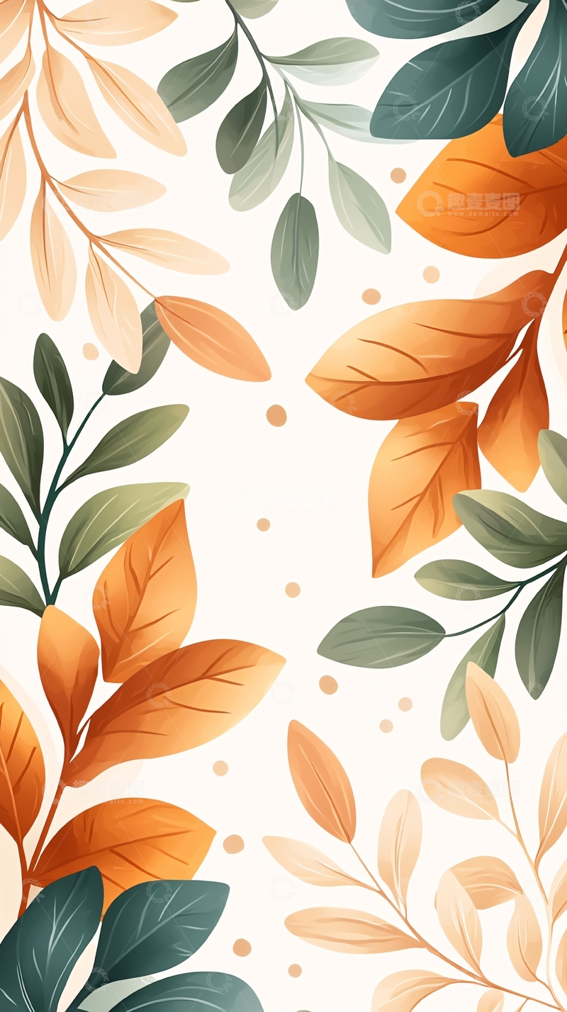 高清大图下载【趣麦麦图】秋日落叶背景图案