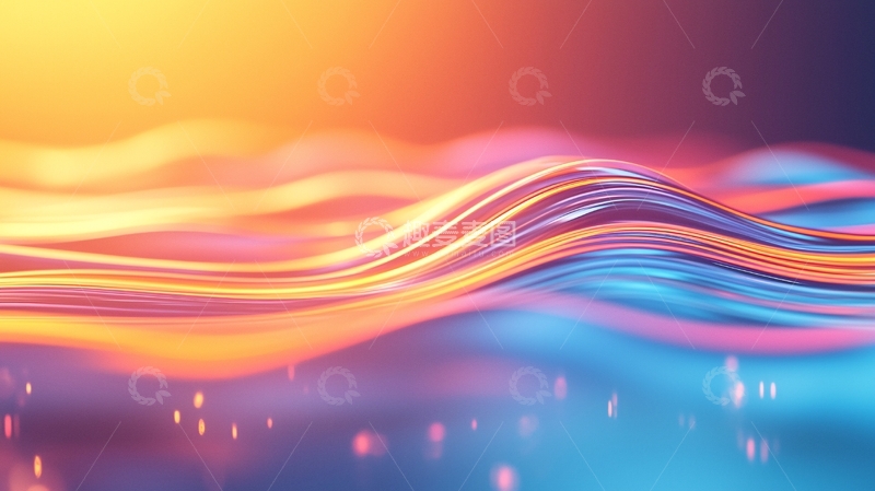 高清大图下载【趣麦麦图】色彩流动的抽象波浪背景