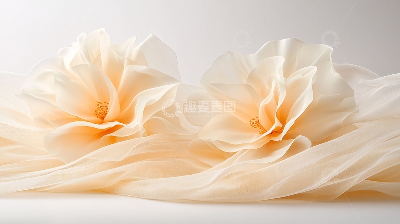 高清大图下载【趣麦麦图】柔美丝绸花朵背景素材