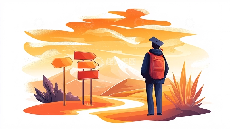 高清大图下载【趣麦麦图】毕业旅行选择方向