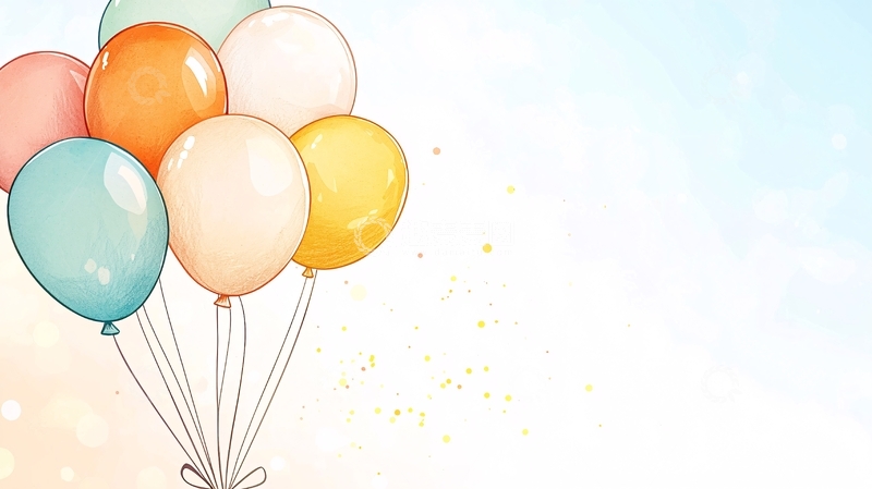 高清大图下载【趣麦麦图】彩色气球背景素材