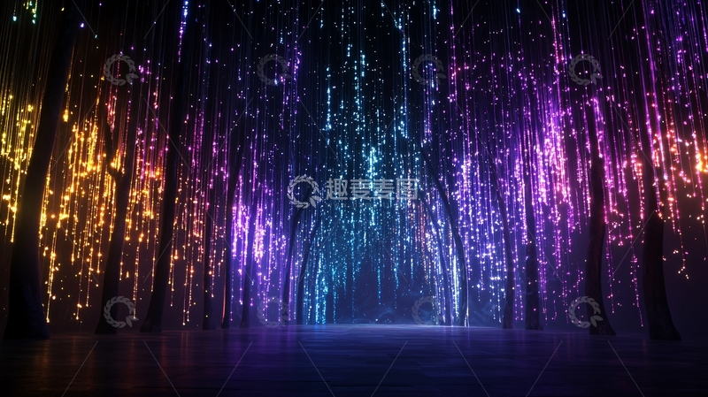 高清大图下载【趣麦麦图】梦幻森林光效背景