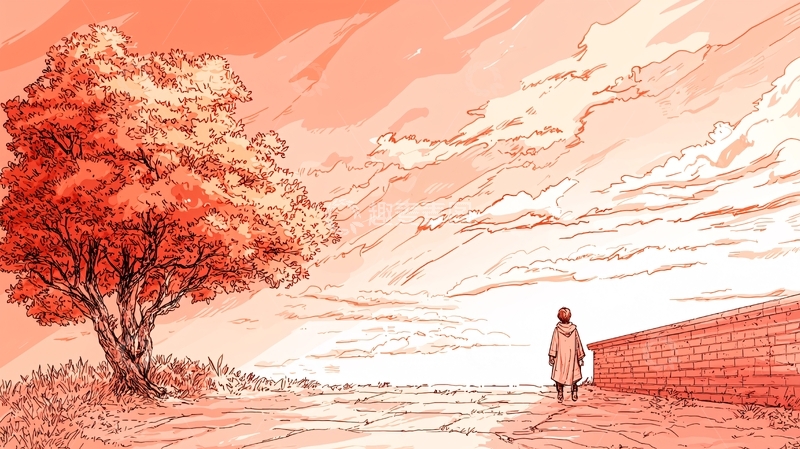 高清大图下载【趣麦麦图】秋日独行高清图片