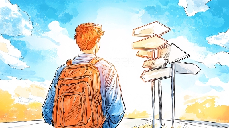 高清大图下载【趣麦麦图】抉择之路高清图片