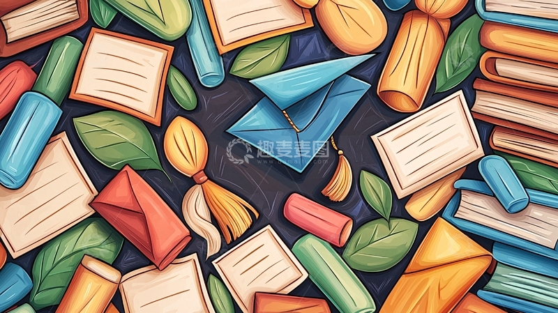 高清大图下载【趣麦麦图】毕业典礼主题插画素材