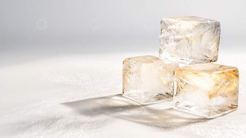 高清大图下载【趣麦麦图】透明冰块排列展示