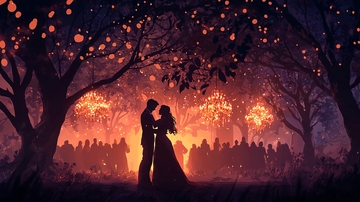 秋夜森林婚礼剪影