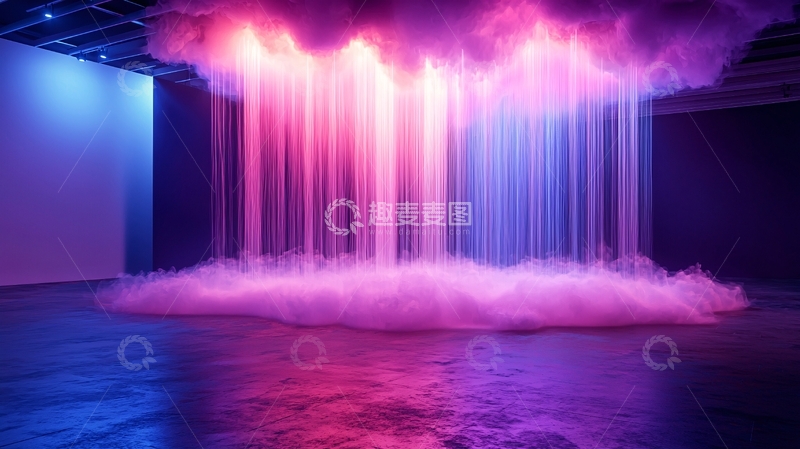 高清大图下载【趣麦麦图】梦幻彩虹瀑布艺术装置