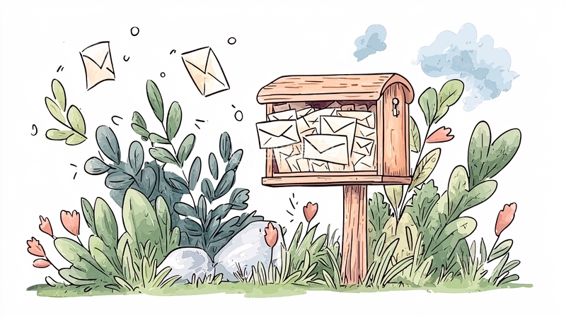 高清大图下载【趣麦麦图】邮箱里的信件与植物