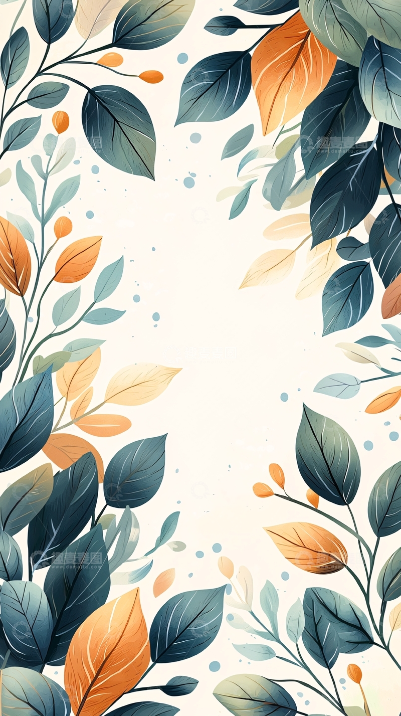 高清大图下载【趣麦麦图】秋日落叶背景图案