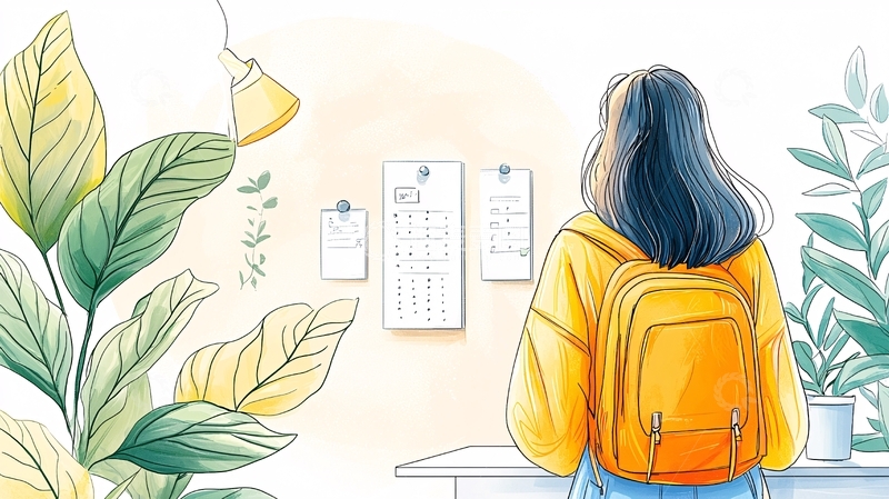 高清大图下载【趣麦麦图】校园生活规划墙贴背景图