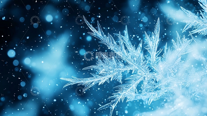高清大图下载【趣麦麦图】冰晶雪花背景图
