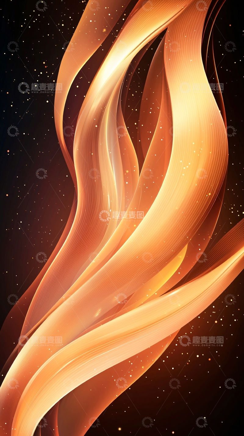 高清大图下载【趣麦麦图】金色波浪抽象背景