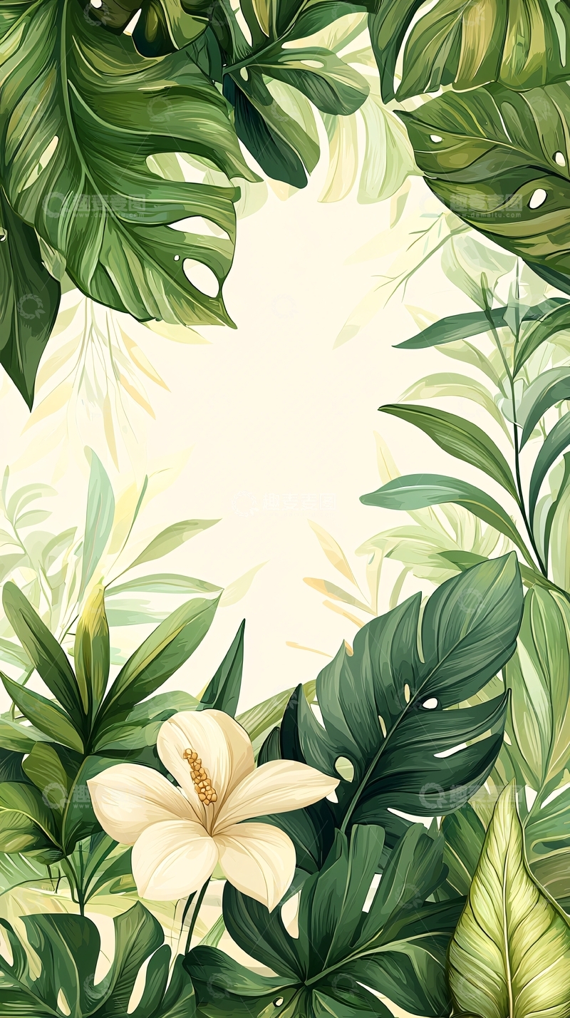 高清大图下载【趣麦麦图】热带植物花卉背景图