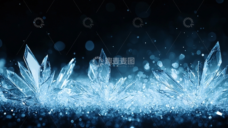 高清大图下载【趣麦麦图】冰晶雪花背景素材