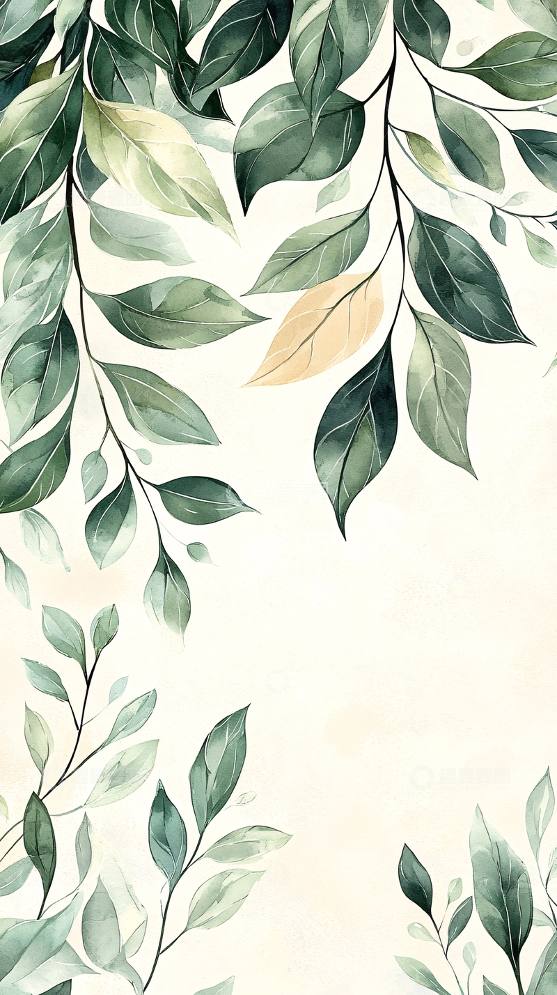 高清大图下载【趣麦麦图】清新自然叶子背景图