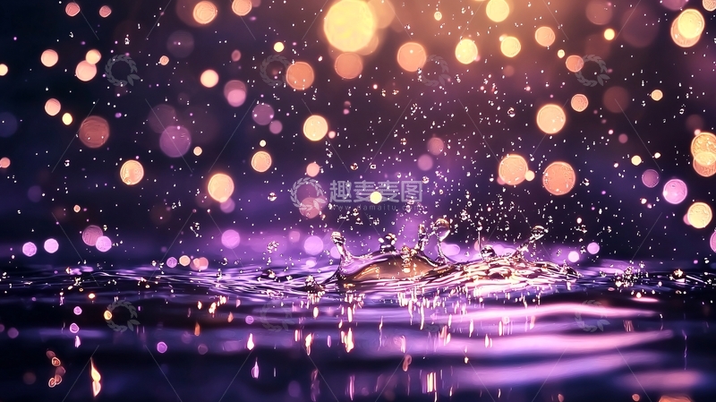 高清大图下载【趣麦麦图】梦幻水滴光斑背景