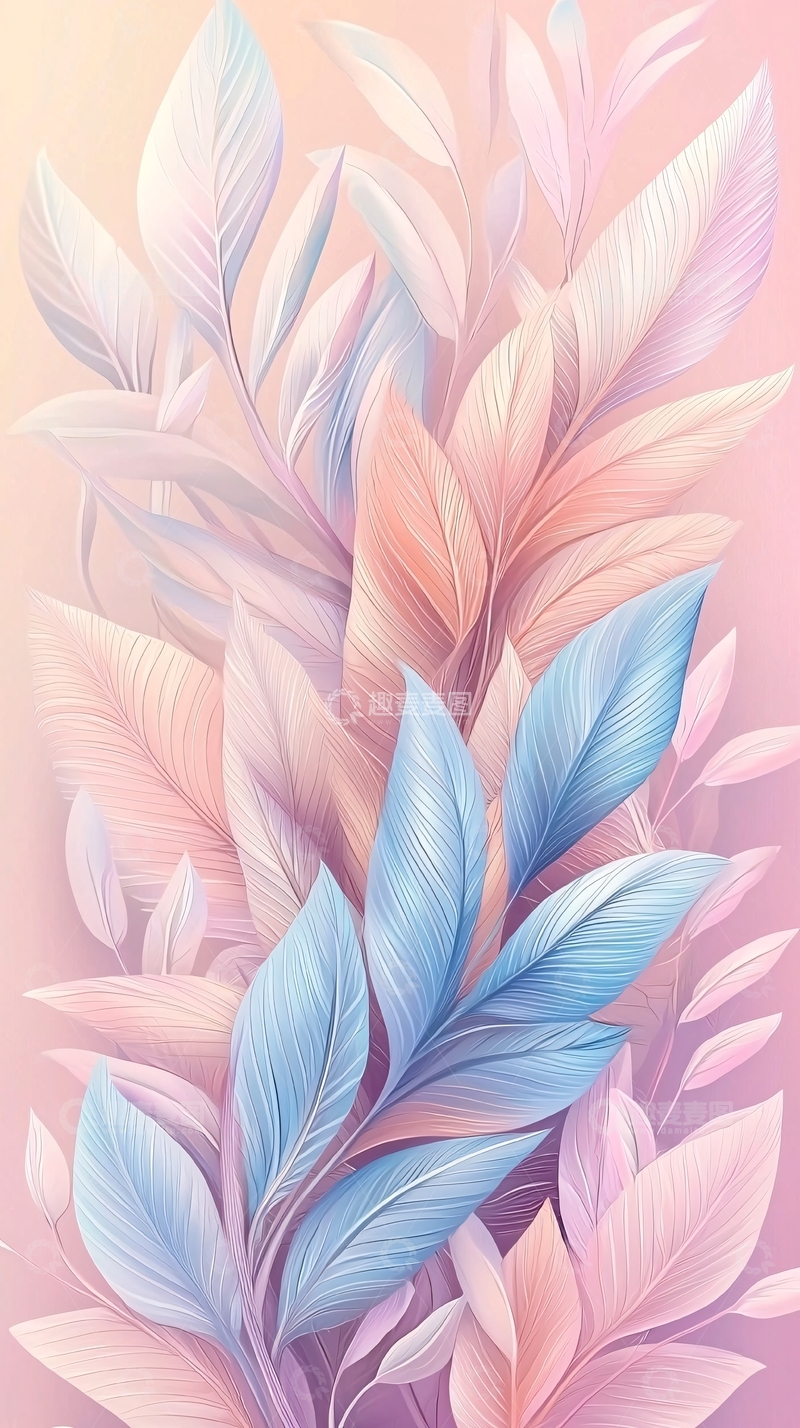 高清大图下载【趣麦麦图】梦幻羽毛背景图