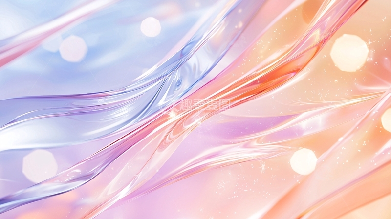 高清大图下载【趣麦麦图】梦幻色彩流动线条背景