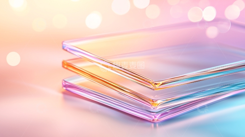 高清大图下载【趣麦麦图】梦幻色彩玻璃方块背景