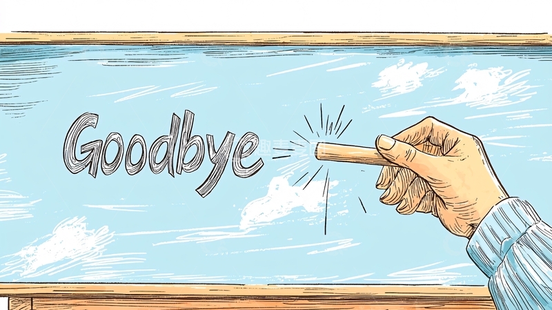 高清大图下载【趣麦麦图】告别黑板上的手绘插画