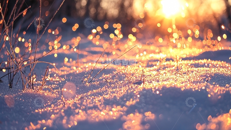 高清大图下载【趣麦麦图】冬日阳光下的雪地美景