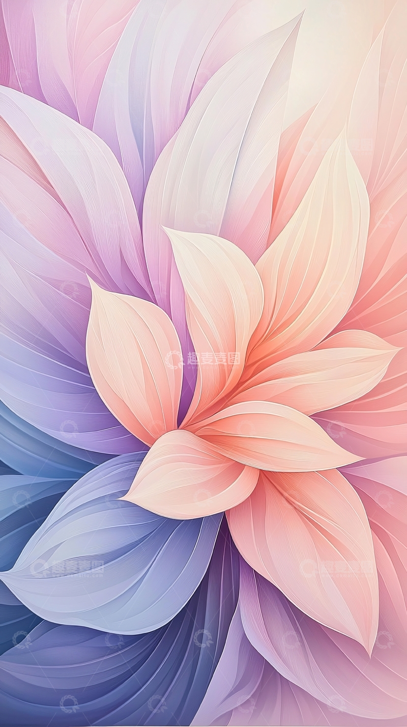 高清大图下载【趣麦麦图】梦幻渐变花瓣抽象艺术背景