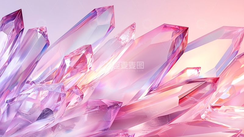 高清大图下载【趣麦麦图】粉色水晶宝石背景素材