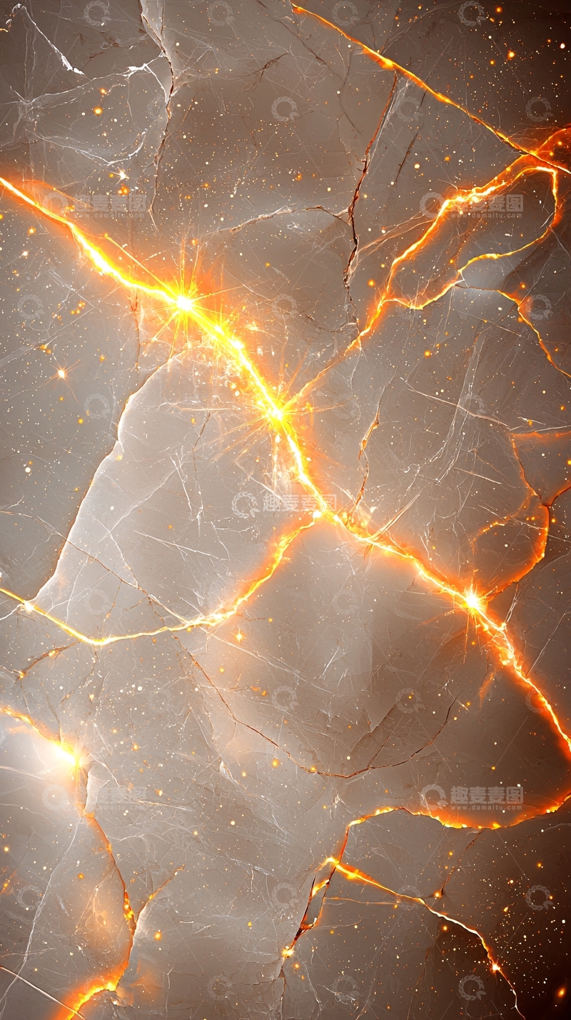 高清大图下载【趣麦麦图】裂纹火焰背景素材