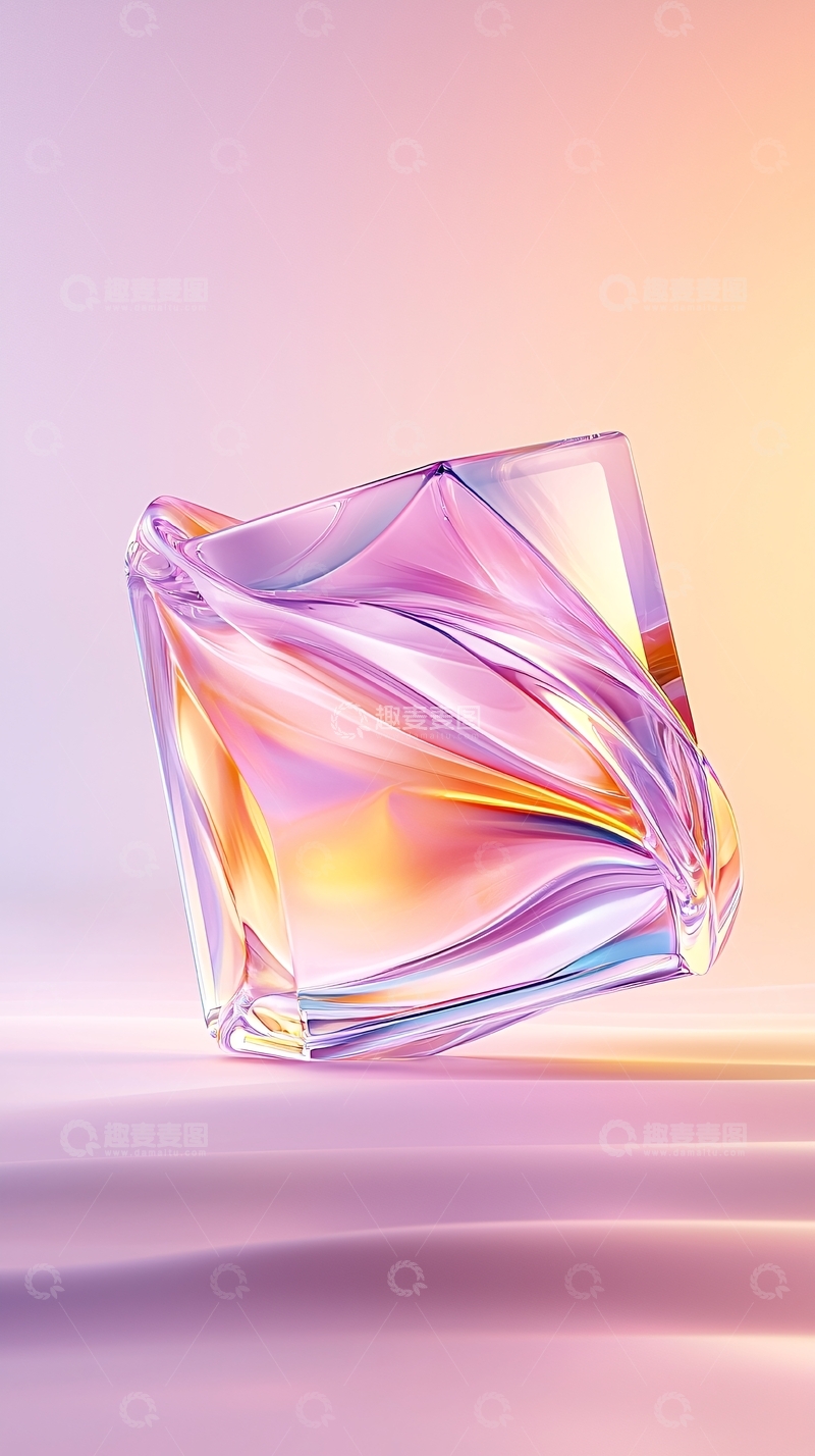 高清大图下载【趣麦麦图】梦幻水晶方块艺术背景