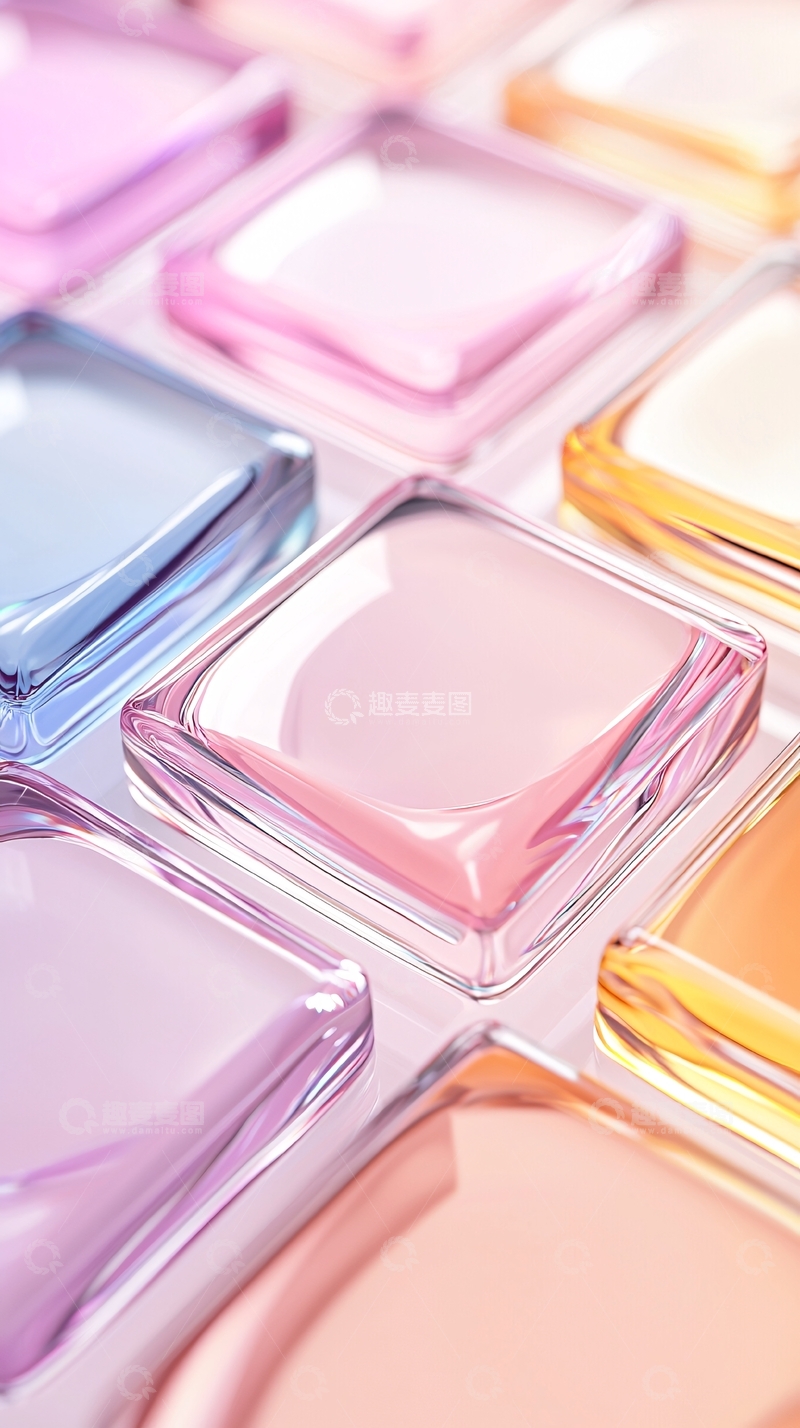 高清大图下载【趣麦麦图】彩色玻璃方块排列背景